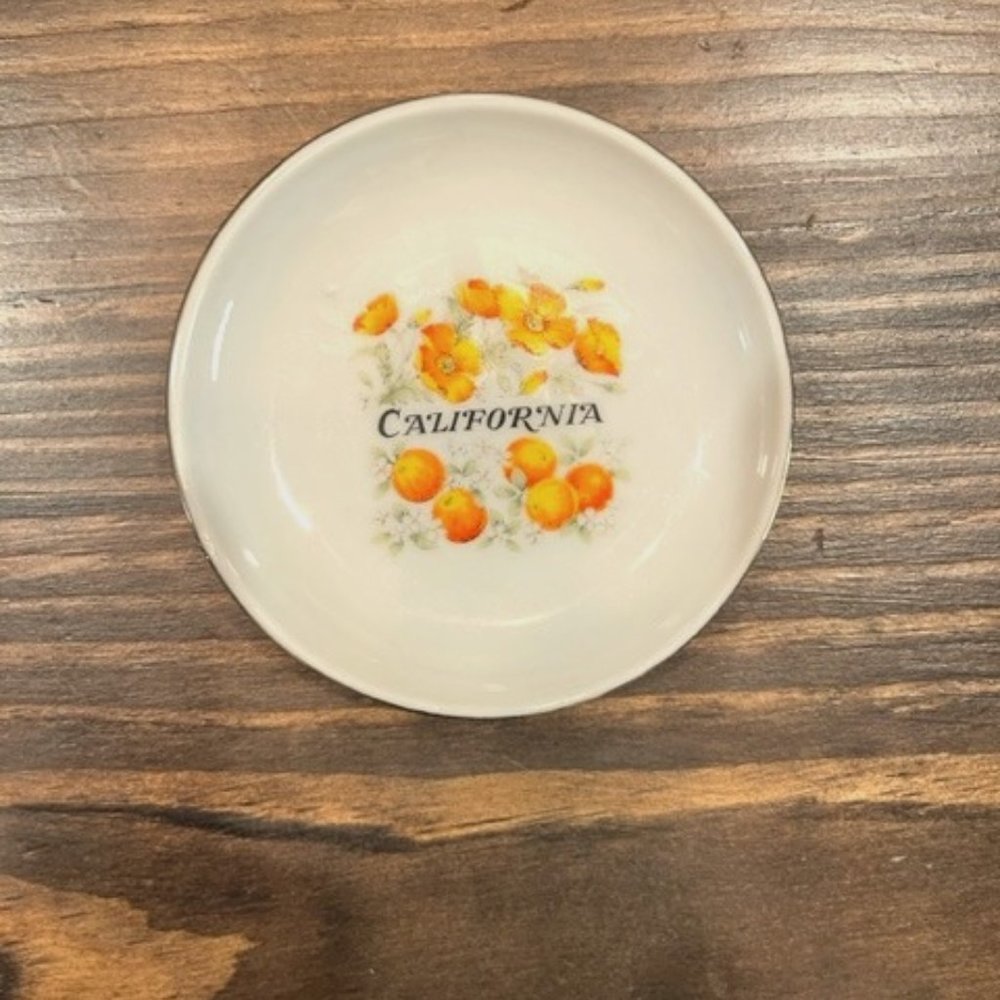 VTG California Oranges collective ceramic dish